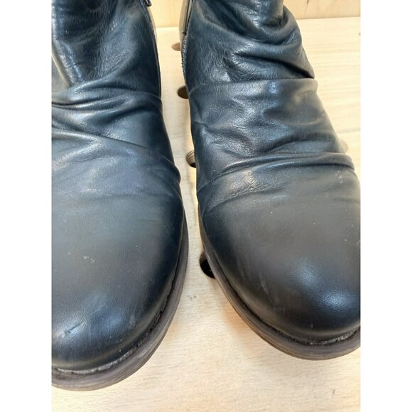 Miz Mooz Luna Ankle Bootie Womens 8 Midnight Blue Leather Zipper Accents $175 - Picture 10 of 13